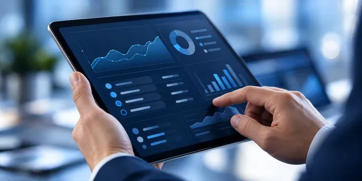 Illustrative financial application on a tablet